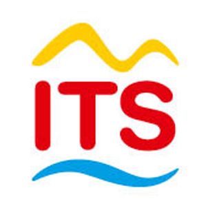 Das Logo von ITS: In der Mitte steht "ITS", darunter ist eine blaue und darüber eine gelbe Welle.