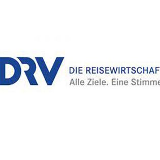 Das Logo des DRVs: Auf der linken Seite steht groß "DRV" und auf der rechten Seite "Die Reisewirtschaft" und darunter "Alle Ziele. Eine Stimme".