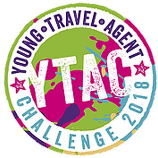 Logo des Young Travel Agent: Das Logo ist ein Kreis, in dessen Mitten "YTAG" steht. In Kreisform steht auch im Kreis der Schriftzug "Young Travel Agent Challenge 2018".